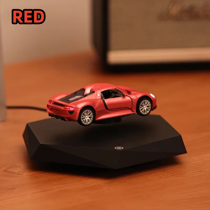 Magnetic Levitating Car with Metal Base – 360° Rotation Creative Home & Office Decor Gift