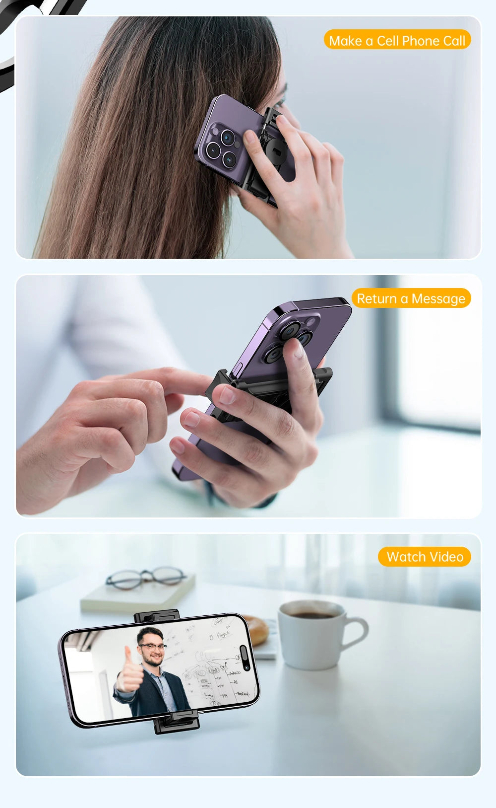 C13C13d Portable Selfie Stick with Bluetooth Remote – 360° Rotating Tripod & Phone Holder