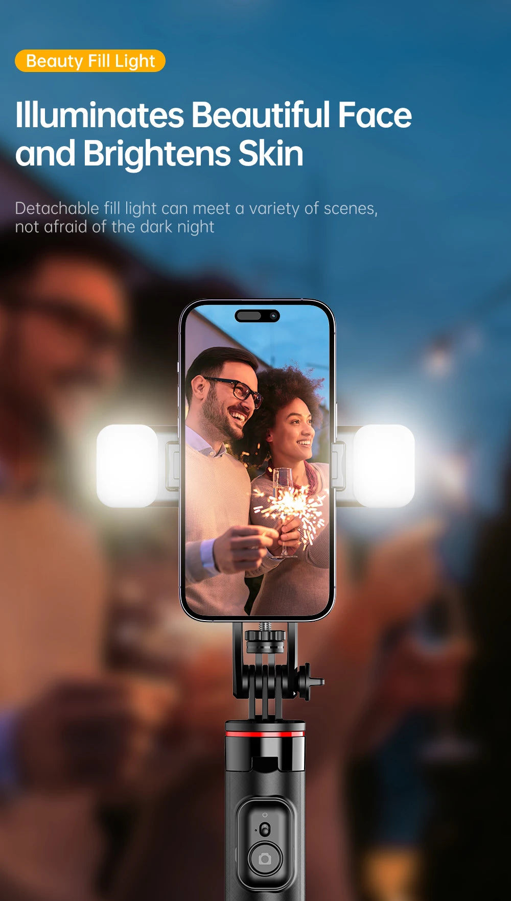 C13C13d Portable Selfie Stick with Bluetooth Remote – 360° Rotating Tripod & Phone Holder