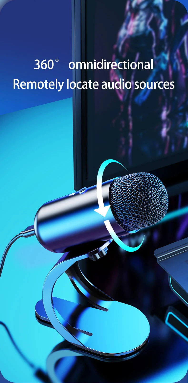 rofessional Wired Condenser Conference Microphone – Gooseneck Desktop High-Quality Mic for Computer & Gaming