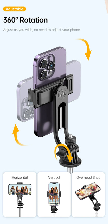 C13C13d Portable Selfie Stick with Bluetooth Remote – 360° Rotating Tripod & Phone Holder