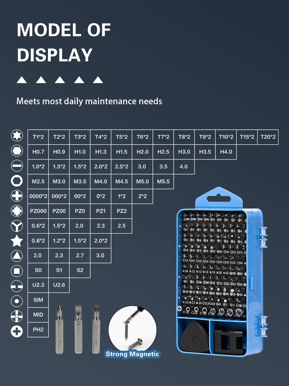 Galacok 117 in 1 Precision Screwdriver Set with 98 Magnetic Bits Multi-Function Repair Tool Kit for IPhone Glasses Laptop Camera