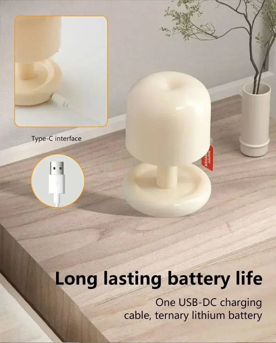 Mini Sunset LED Night Lamp – USB Rechargeable Mushroom Style Night Light for Bedroom, Coffee Bar &