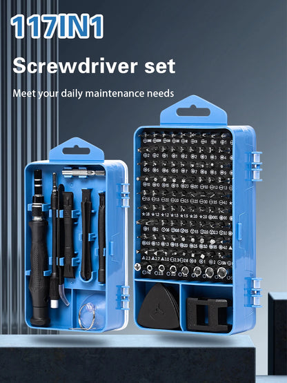 Galacok 117 in 1 Precision Screwdriver Set with 98 Magnetic Bits Multi-Function Repair Tool Kit for IPhone Glasses Laptop Camera