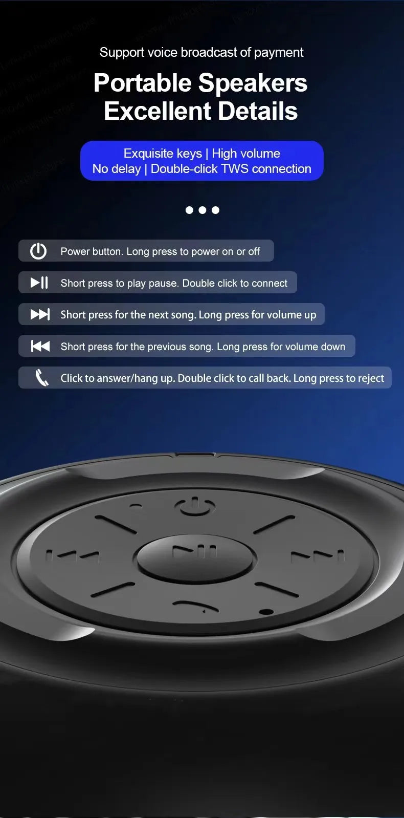 Lenovo K3 Pro Portable Bluetooth Speaker – Wireless Stereo Surround Loudspeaker for Music & Audio