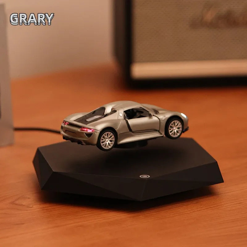 Magnetic Levitating Car with Metal Base – 360° Rotation Creative Home & Office Decor Gift