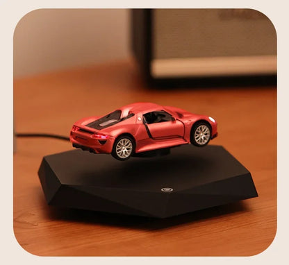Magnetic Levitating Car with Metal Base – 360° Rotation Creative Home & Office Decor Gift