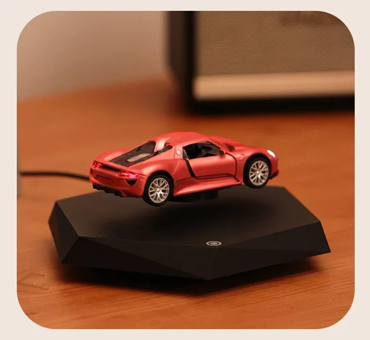 Magnetic Levitating Car with Metal Base – 360° Rotation Creative Home & Office Decor Gift