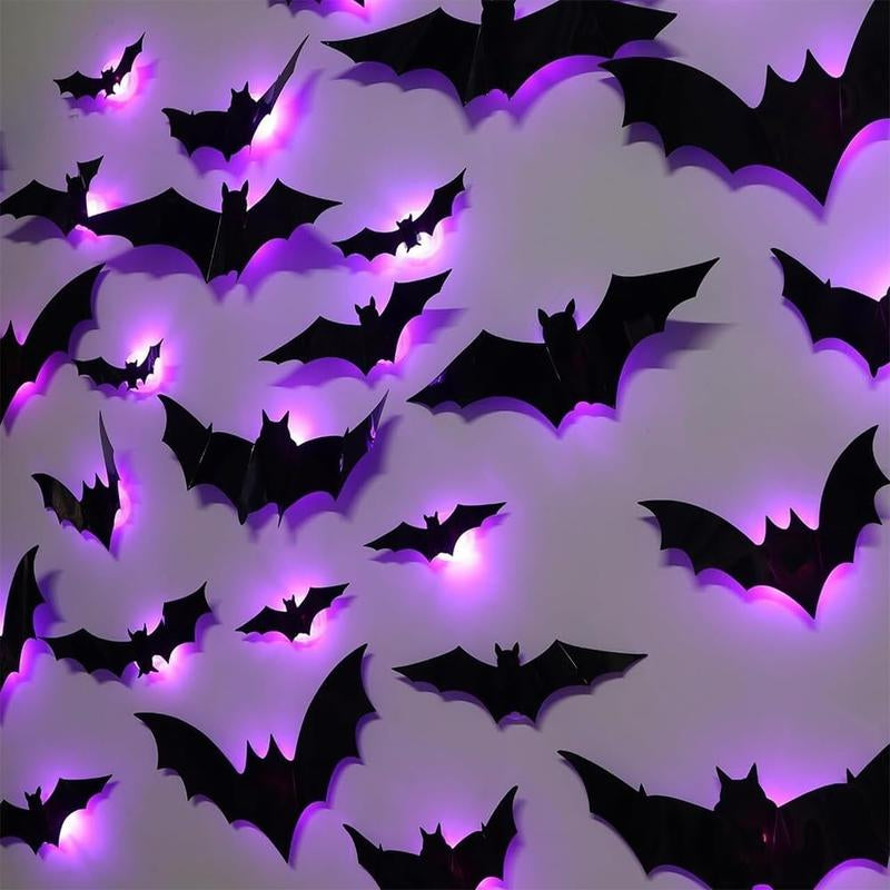 🎁🔥 3D Bat Light Design LED Decorations （contains three sizes: large, medium and small）